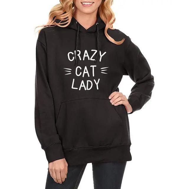 Crazy Cat Lady Hoodie for Women - Comfortable and stylish hoodie with playful cat-themed design, made from soft, cozy fabric. Perfect for cat lovers.