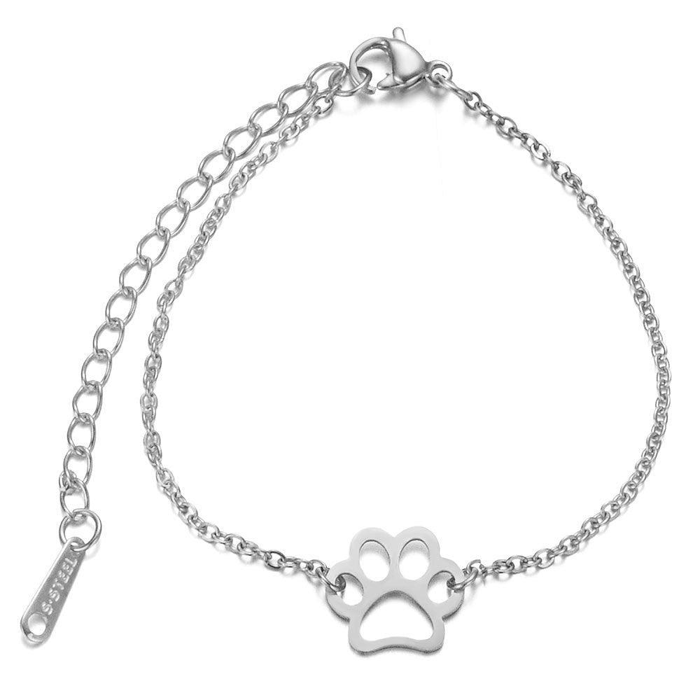 Stainless steel cute dog paw bracelet - Furriender