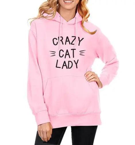 Crazy Cat Lady Hoodie for Women - Comfortable and stylish hoodie with playful cat-themed design, made from soft, cozy fabric. Perfect for cat lovers.