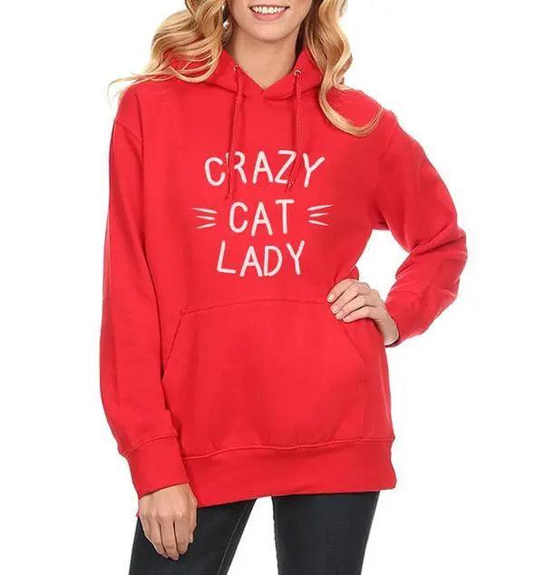 Crazy Cat Lady Hoodie for Women - Comfortable and stylish hoodie with playful cat-themed design, made from soft, cozy fabric. Perfect for cat lovers.