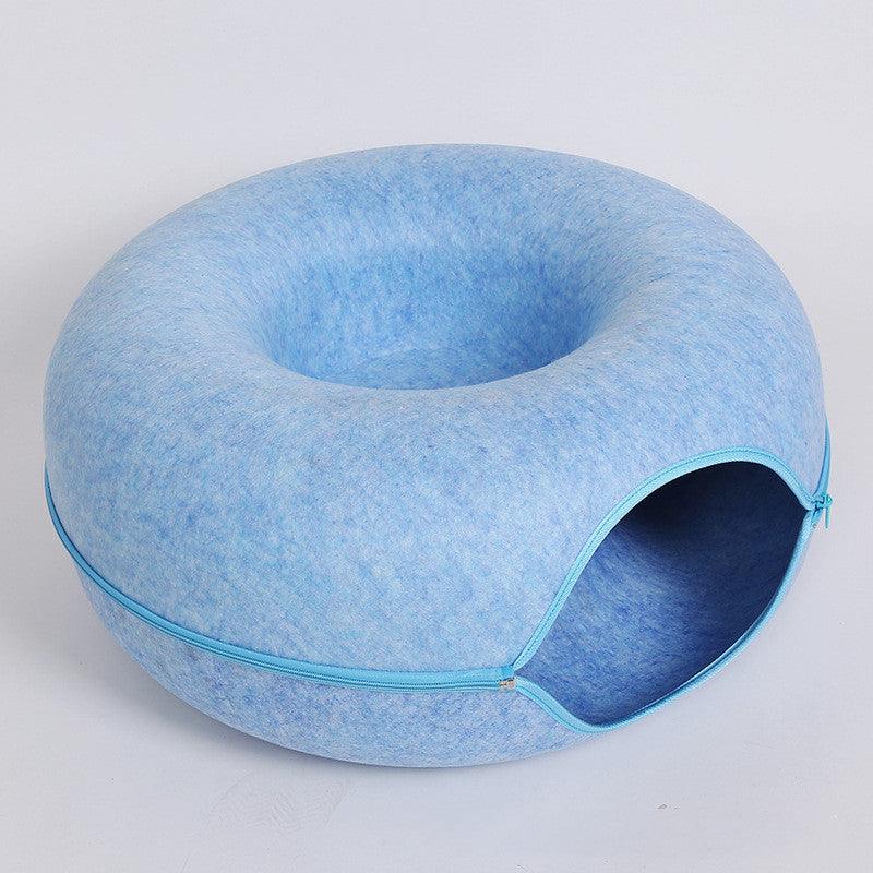 Cat Felt Tunnel Nest - Durable, washable felt material, double-layer structure, suitable for all seasons, available in small and large sizes