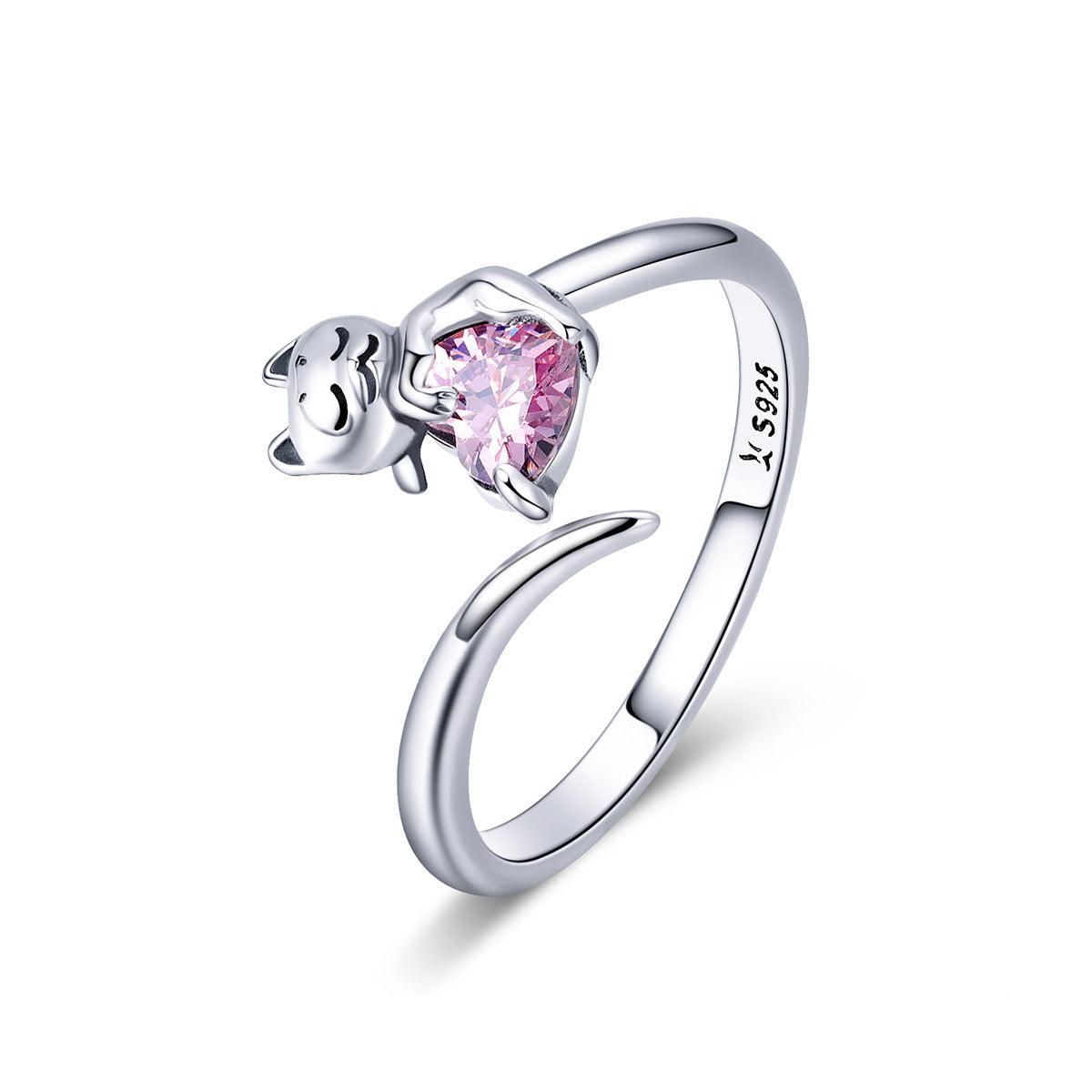 Cute Cat 925 Silver Ring - Furriender