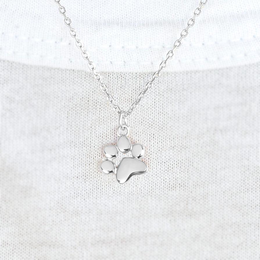 Teeny Tiny Paw Necklace - Delicate paw print pendant necklace, perfect for animal lovers.